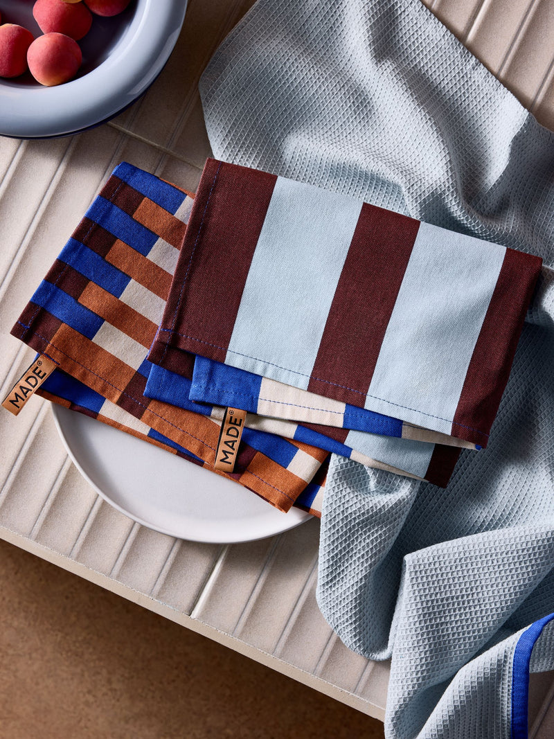 MADE.COM Brown Terri tea towels set of 3, imported from the UK