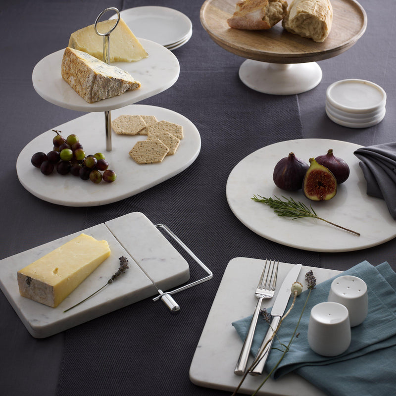 John Lewis round marble coasters set of 4 white (British brand)