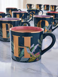 Navy Hummingbird Alphabet Mug 9cm, imported from the UK