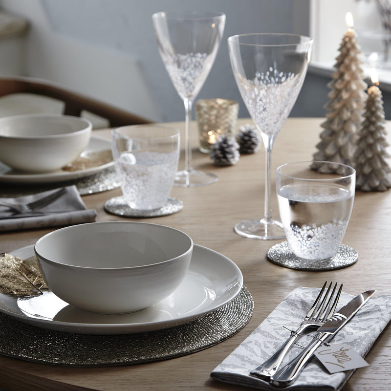 John Lewis Luna fine china dinnerware set Natural 12-piece (British brand)
