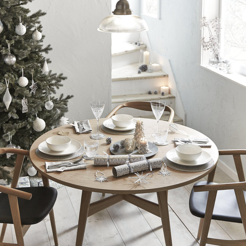 John Lewis Luna fine china dinnerware set Natural 12-piece (British brand)