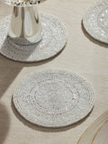 White beaded coasters set of 4 (British brand)
