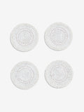 White beaded coasters set of 4 (British brand)
