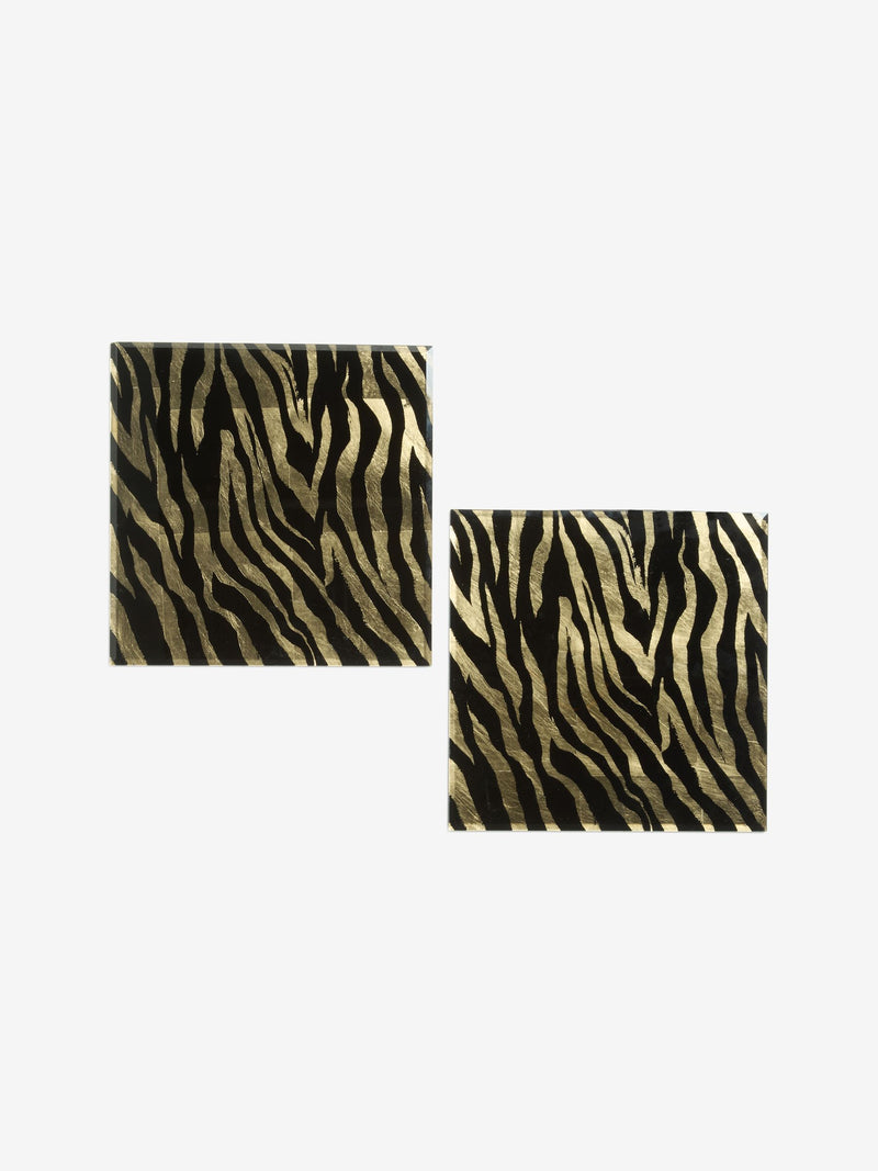 Glass Placemats Gold Zebra Galaxy Set of 2 (British brand)