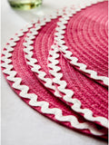 Red wiggle trim placemats set of 4 (British brand)