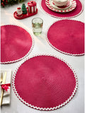 Red wiggle trim placemats set of 4 (British brand)