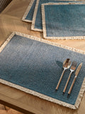 Blue fringe edge placemats set of 4 (British brand)