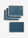 Blue fringe edge placemats set of 4 (British brand)