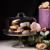 LSA International glass cake stand and dome 26.5cm, imported from the UK