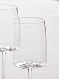 Set of 4 angular red wine glasses, 21cm height - British product