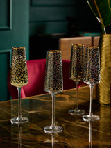 Next Black Leopard Print Champagne Flutes Set of 4- Buy online at McGrocer