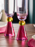 Aubrie multi bright champagne flutes set of 2 (British brand)