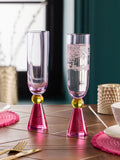 Aubrie multi bright champagne flutes set of 2 (British brand)