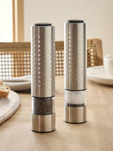 Next Silver Electric Steel Salt and Pepper Filled Grinders Set of 2- Buy online at McGrocer