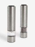 Silver electric steel salt and pepper grinders set of 2 (British brand)