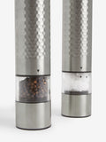 Silver electric steel salt and pepper grinders set of 2 (British brand)