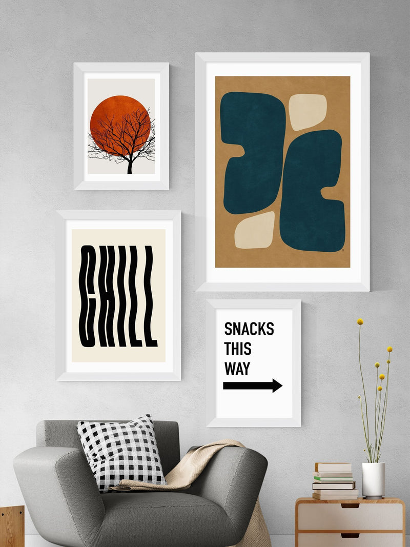 East End Prints White Snacks This Way art print - British product