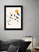 East End Prints Black Up and Away by Kubistika Framed Art Print