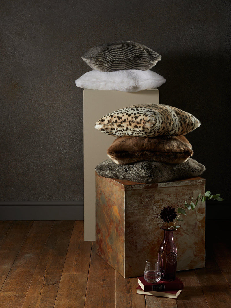 John Lewis faux fur cushion in mocha ombre, UK version