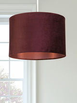 Next Searchlight Plum Majesty Velvet Drum Shade Ceiling Light- Buy online at McGrocer