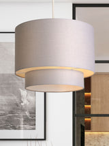 Next Searchlight Grey Polar Drum Shade Ceiling Light, 22.5cm Height x 30cm Width- Buy online at McGrocer