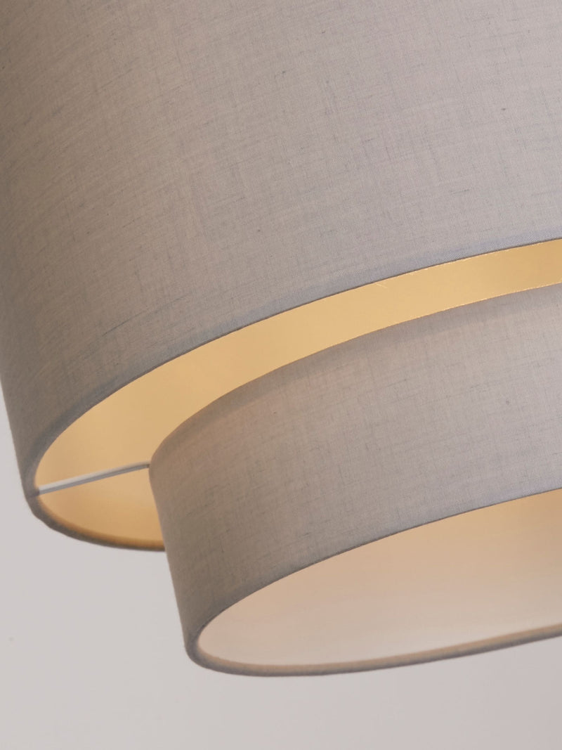 Searchlight Grey Polar Drum Shade Ceiling Light 30cm, UK version