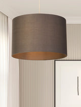 Next Searchlight Grey Dove Cotton Drum Shade Ceiling Light- Buy online at McGrocer