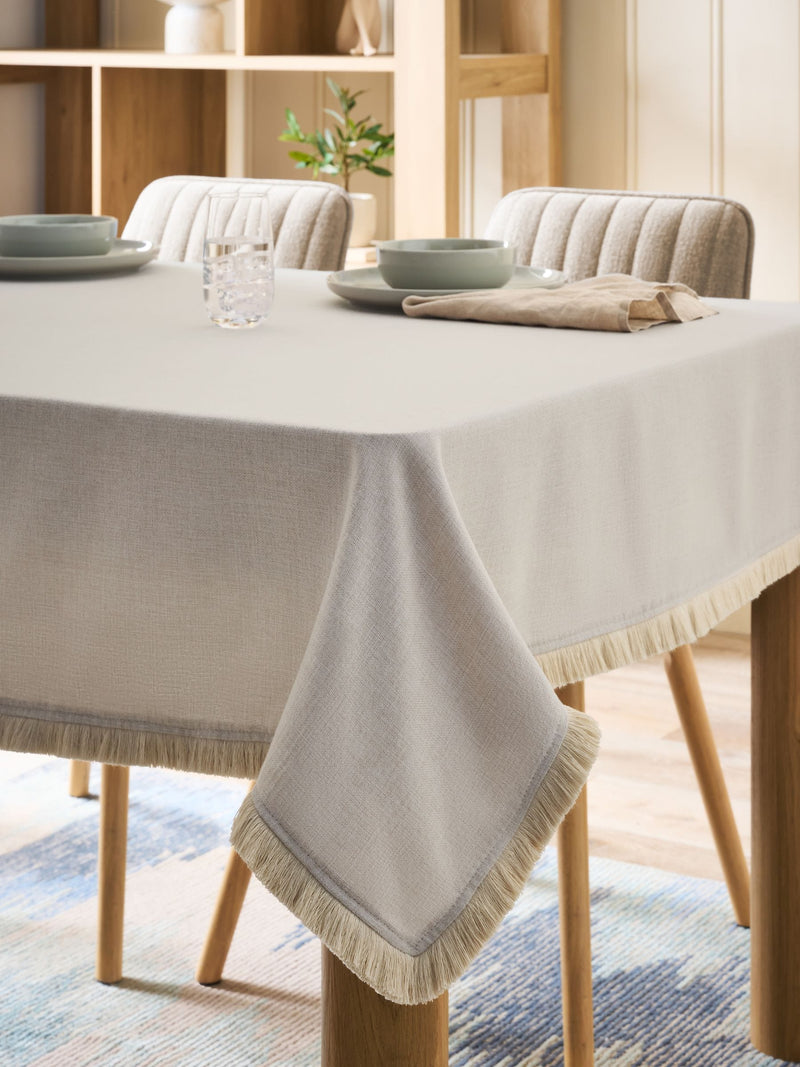Natural Dalby Fringe Table Cloth