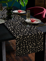 Next Black Leopard Print Velvet Table Runner 220 x 40 cm- Buy online at McGrocer