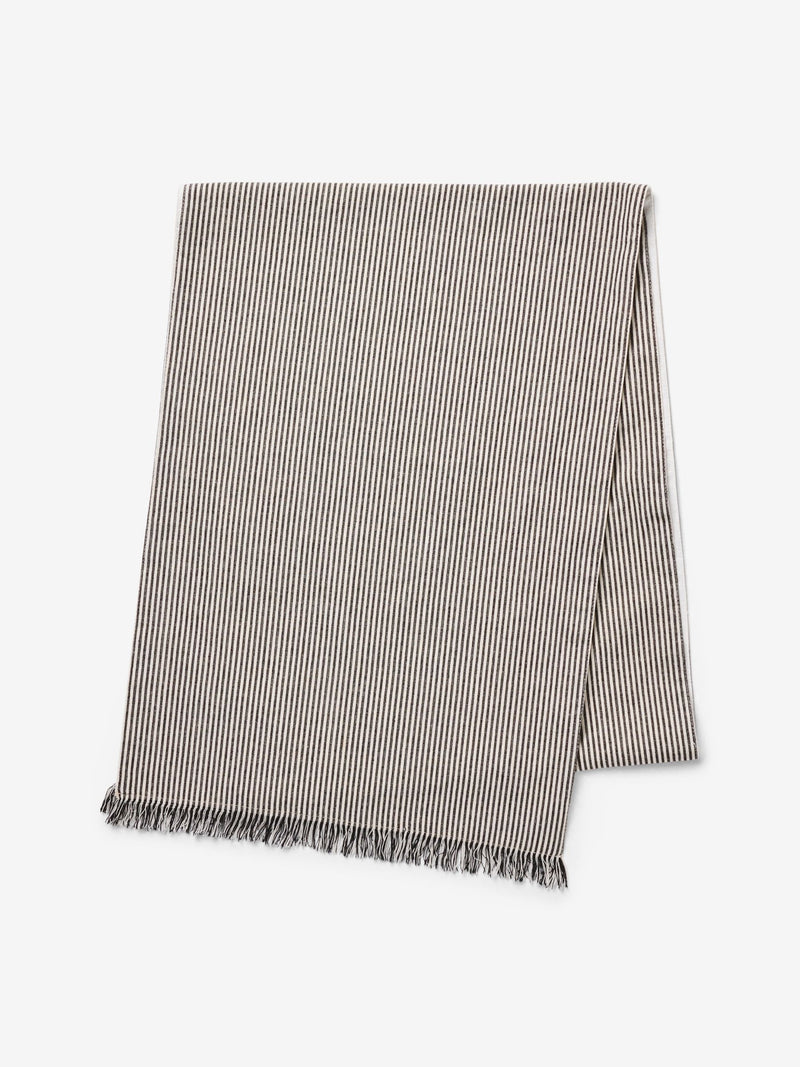 Black White Bronx kitchen table runner cotton 178cm length - British product