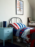 John Lewis reversible cotton duvet cover set with stars and stripes design, single size, UK version