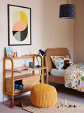 John Lewis chunky knitted pouffe 50cm cotton cover, imported from the UK