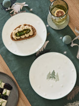 Next Green Christmas Tree Side Plates, 2-Piece Stoneware Set- Buy online at McGrocer