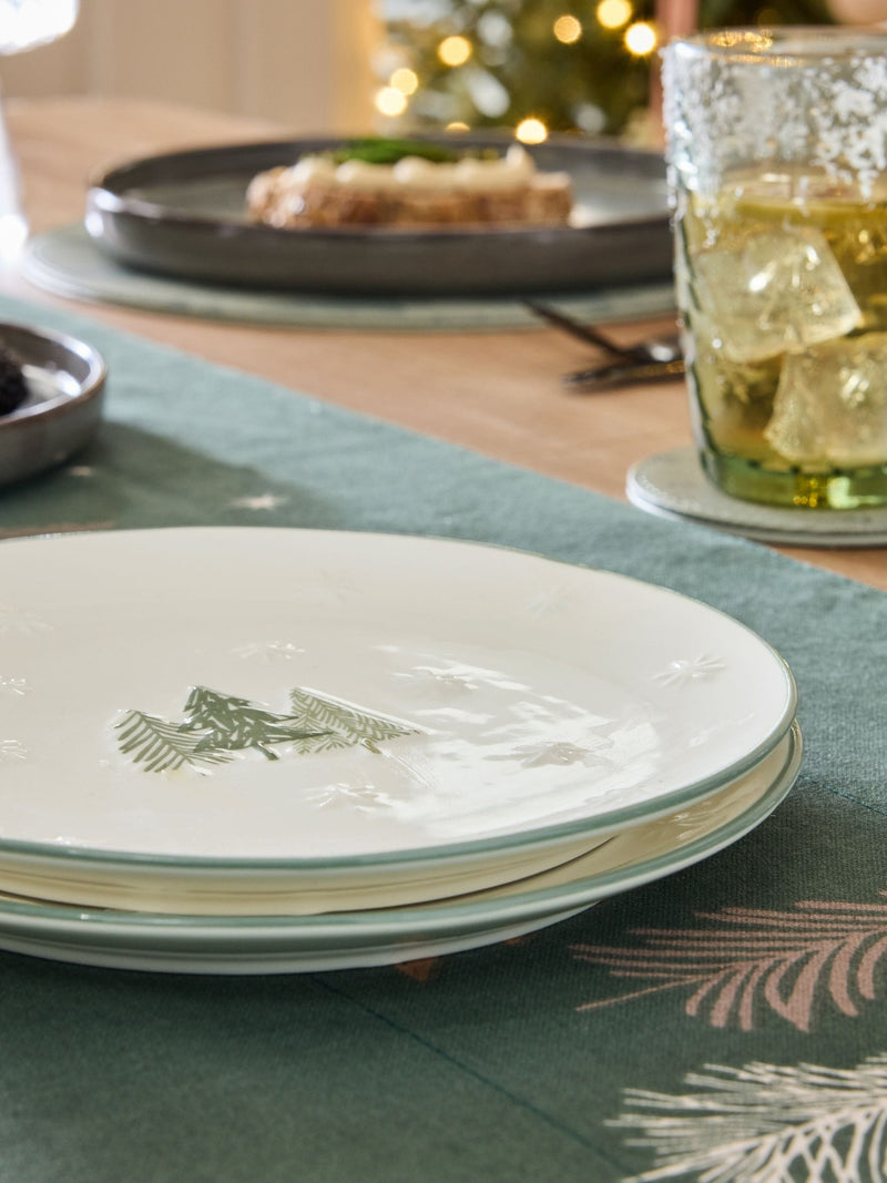 Green Christmas tree side plates set of 2 (British brand)