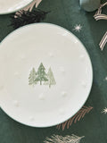 Green Christmas tree side plates set of 2 (British brand)
