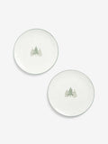 Green Christmas tree side plates set of 2 (British brand)