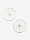 Green Christmas tree side plates set of 2 (British brand)