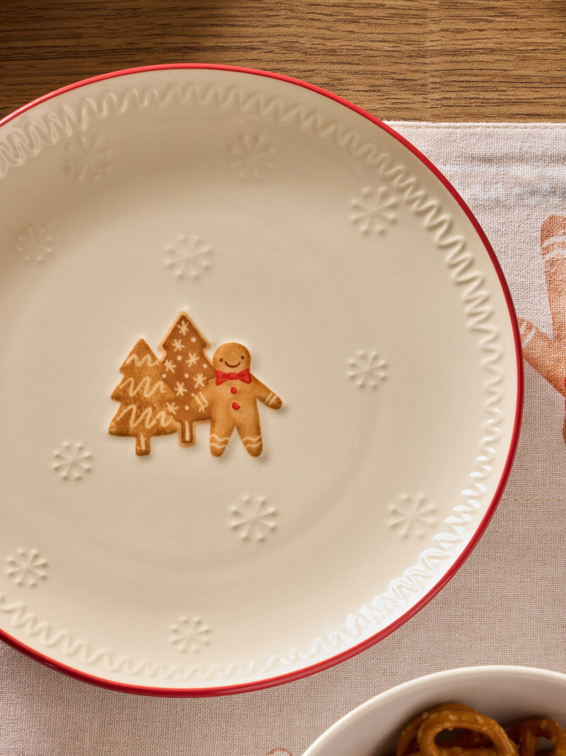 Natural Christmas Gingerbread Side Plates Set of 2 (British brand)