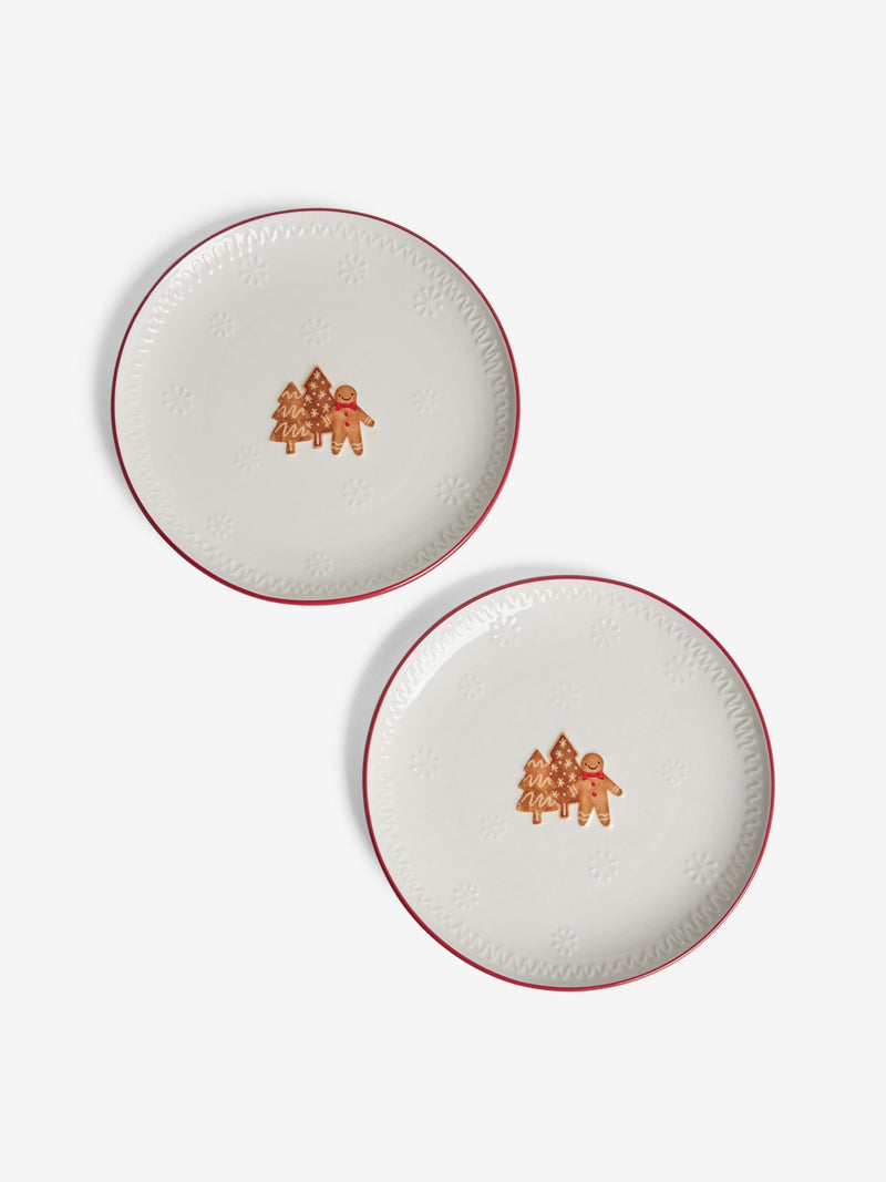 Natural Christmas Gingerbread Side Plates Set of 2 (British brand)
