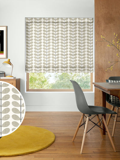 Next Orla Kiely Grey Scribble Stem 100% Cotton Roman Blind- Buy online at McGrocer