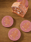 Set of 4 gingerbread light-up coasters, imported from the UK