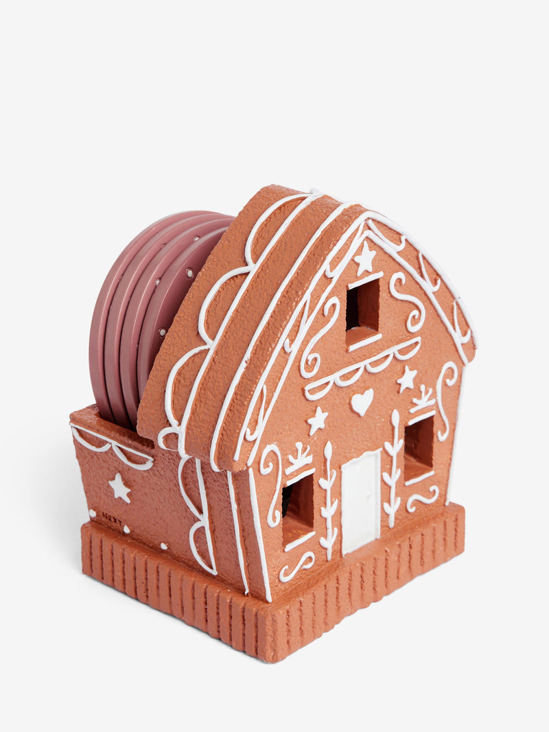 Set of 4 gingerbread light-up coasters, imported from the UK