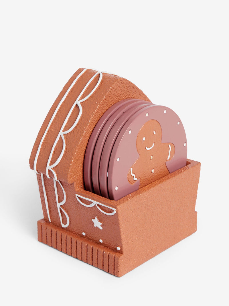 Set of 4 gingerbread light-up coasters, imported from the UK