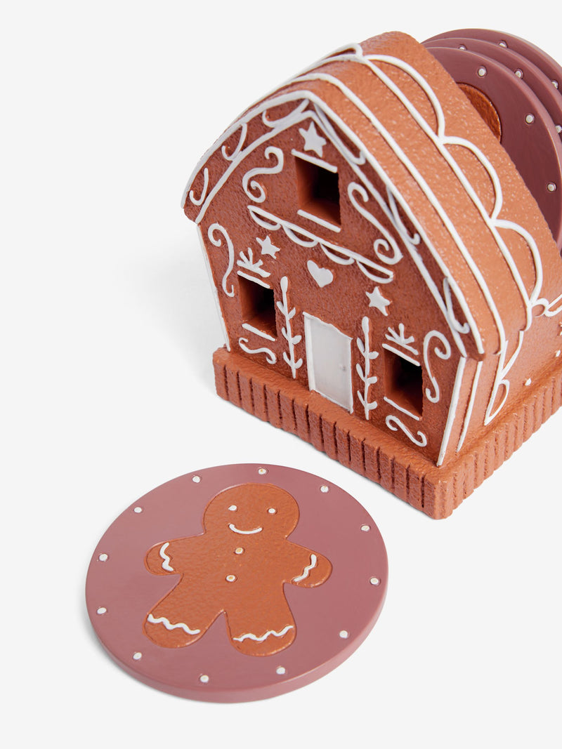 Set of 4 gingerbread light-up coasters, imported from the UK