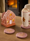 Set of 4 gingerbread light-up coasters, imported from the UK