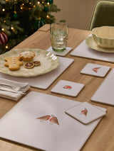 Next Natural Christmas Robin Placemats and Coasters Set of 4- Buy online at McGrocer