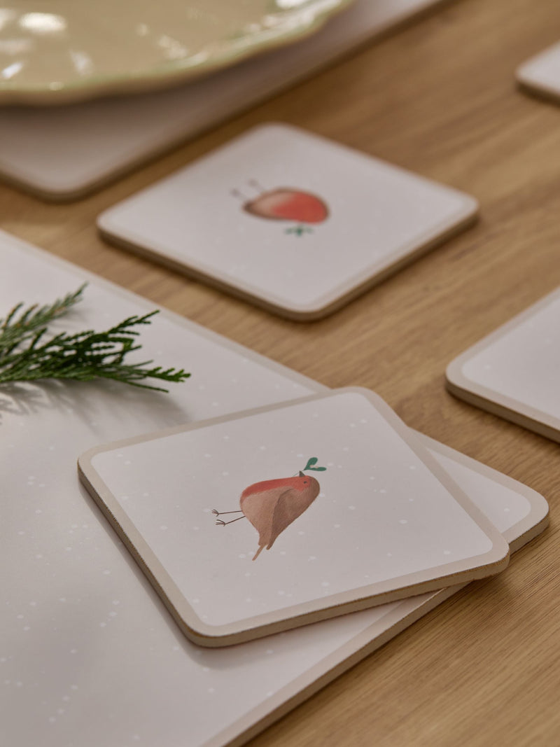 Placemats and Coasters Christmas Robin Set of 4 (British brand)