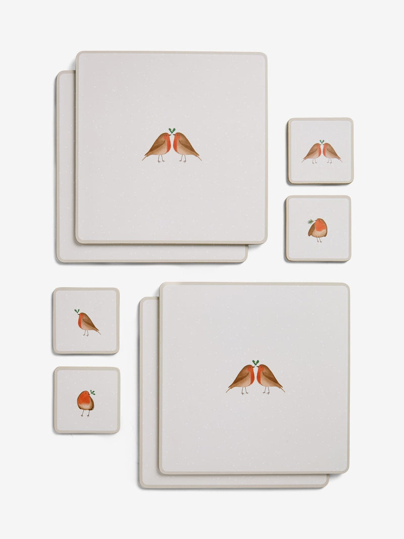 Placemats and Coasters Christmas Robin Set of 4 (British brand)