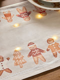 Christmas gingerbread light-up table runner with removable lights - British product