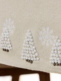 Natural Scandi embroidered Christmas tree table runner small or large, imported from the UK